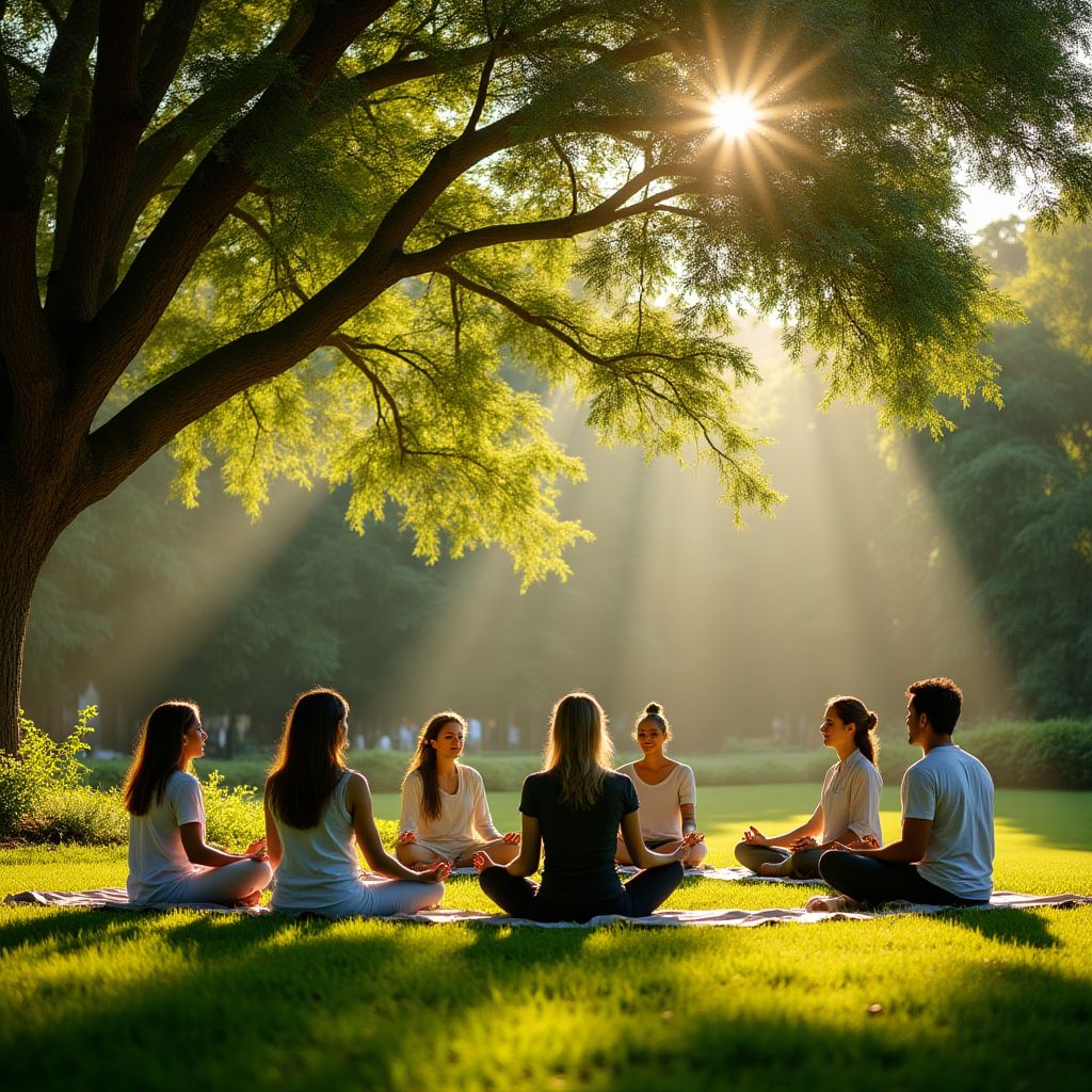 Huzur Bahçesi ekibi doğal ortamda meditasyon yaparken